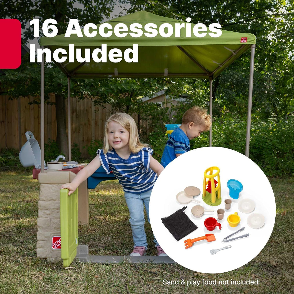 All Around Playtime Patio with Canopy – Interactive Shaded Outdoor Playhouse for Multiple Toddlers, 60" x 47.5" x 47.5