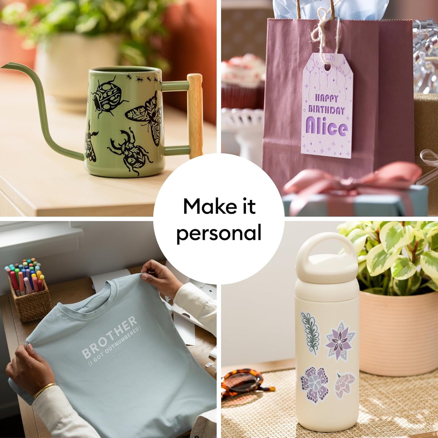 Smart Cutting Machine Engagement Bundle – Includes Vinyl, Cardstock, Transfer Tape, HTV, Tools, Pens & Design Space Images – Seashell Edition