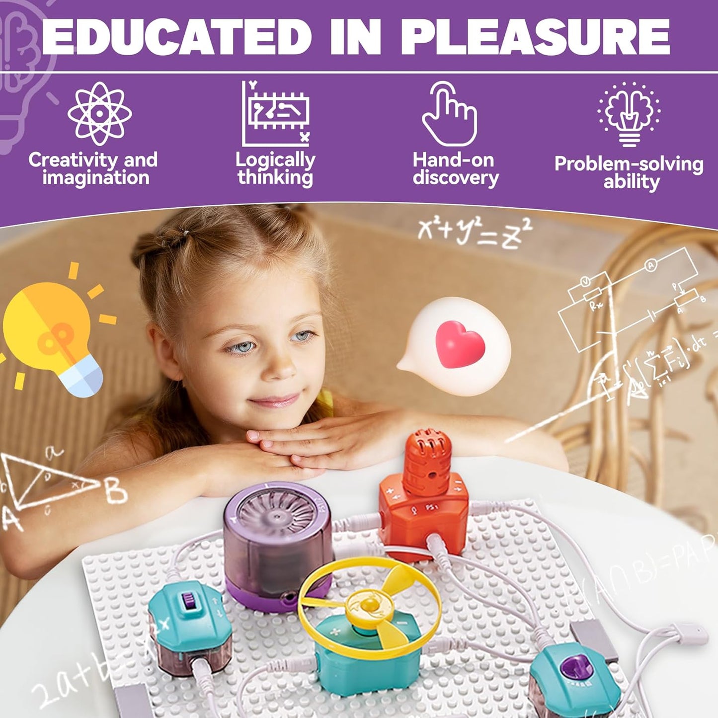 Kids’ Circuit Board Kit – 45-Piece DIY Electronics Set with 100+ STEM Projects (Ages 6+)
