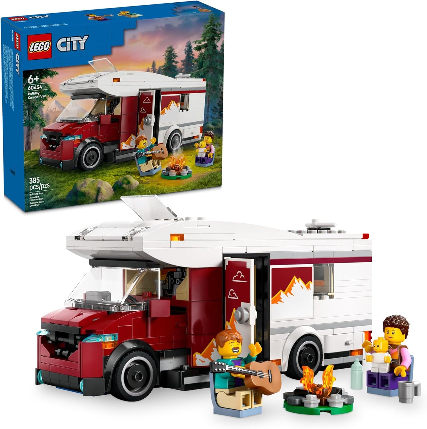 Holiday Adventure Camper Van Building Toy Set - Includes 3 Minifigures & Accessories for Ages 6+