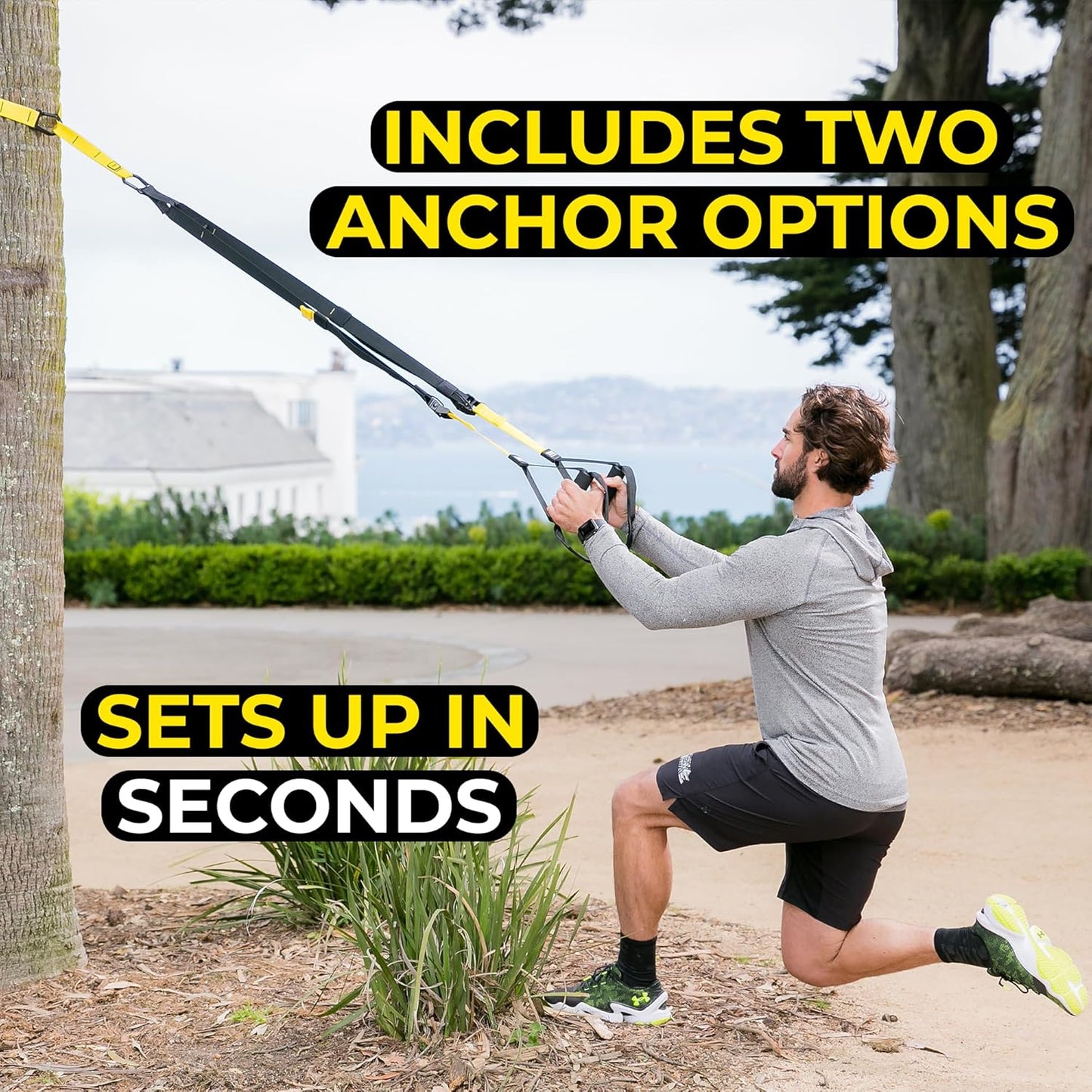 All-In-One Home Gym System – Suspension Training Kit for Strength, HIIT & Full-Body Workouts with Indoor & Outdoor Anchors
