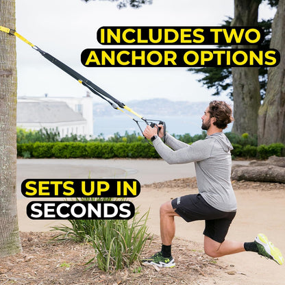 All-In-One Home Gym System – Suspension Training Kit for Strength, HIIT & Full-Body Workouts with Indoor & Outdoor Anchors