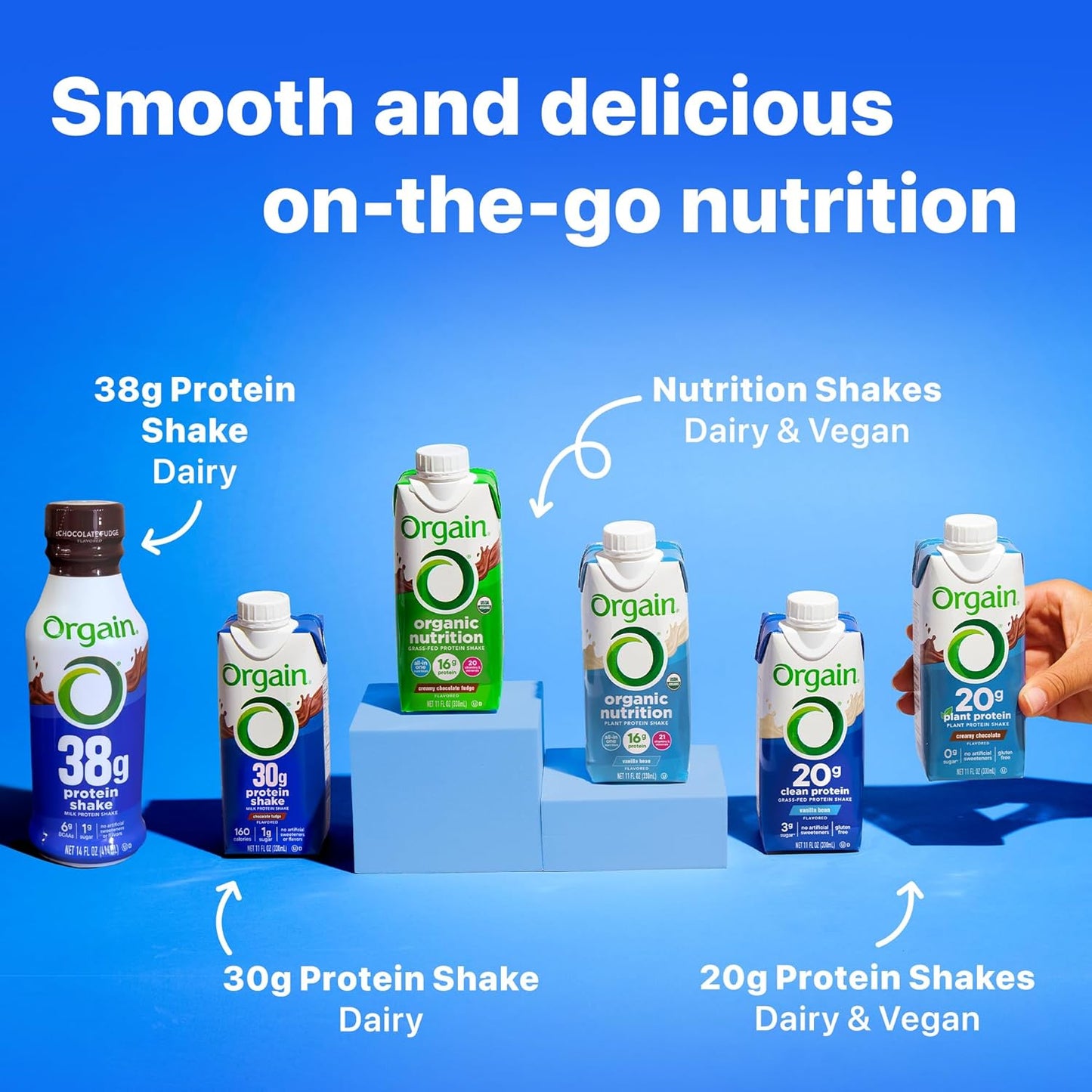 Orgain 30g High Protein Shake – Chocolate Fudge, 1g Sugar, Keto Friendly – 11 fl oz (Pack of 12)