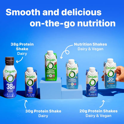 Orgain 30g High Protein Shake – Chocolate Fudge, 1g Sugar, Keto Friendly – 11 fl oz (Pack of 12)