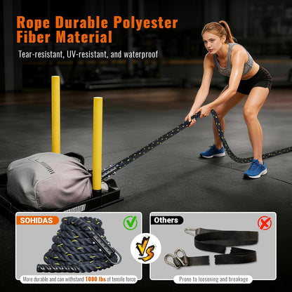 Weight Sled Pull Rope – Heavy-Duty Fitness Training Rope for Sled Push, Tire Pulling & Resistance Workouts
