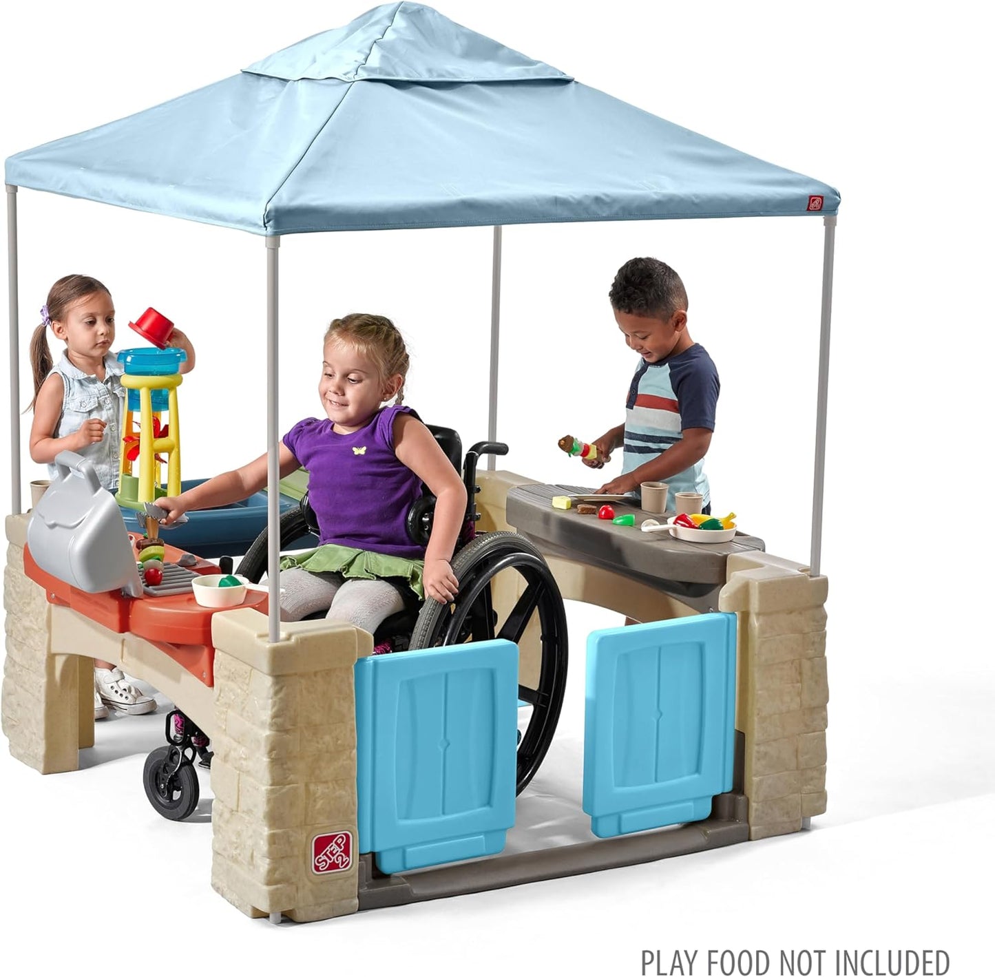 All Around Playtime Patio with Canopy Playset Room for Multiple Toddlers to Play