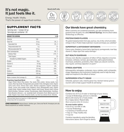 Shakeology Plant-Based Protein Powder – 0g Added Sugar, Vanilla (30 Servings)