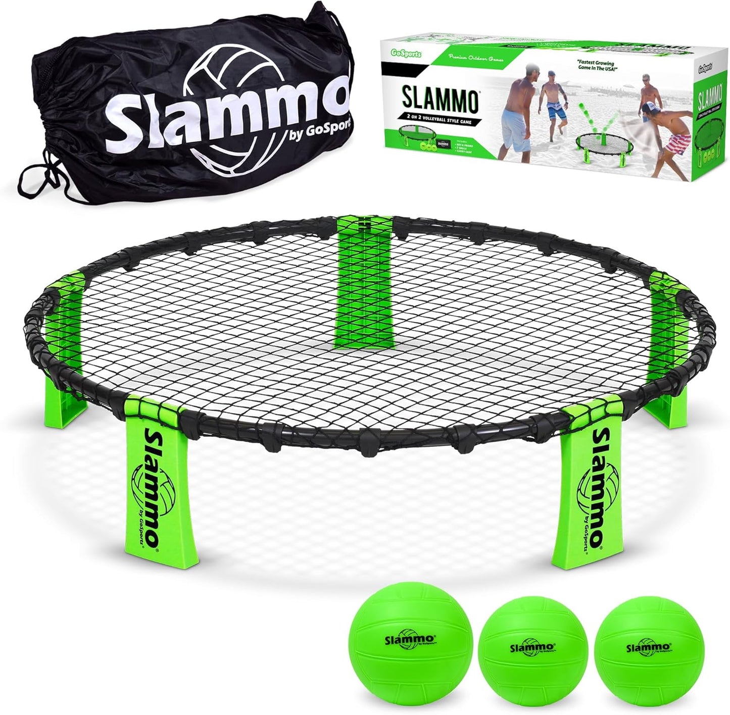 Slammo Outdoor Game Set – Fun Holiday Gift for Kids, Teens, and Family (Includes 3 Balls, Carrying Case, and Rules)