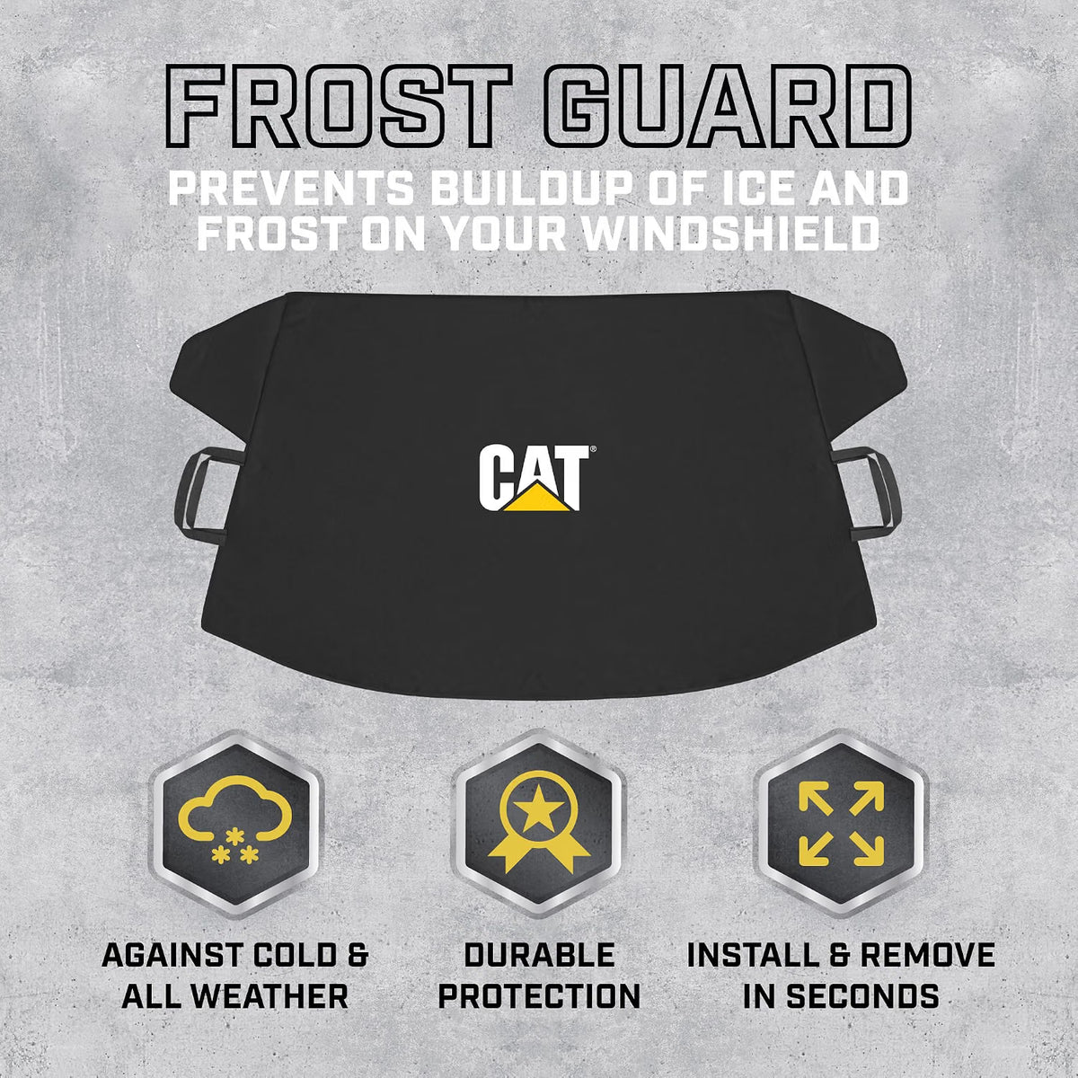 78" x 45" Windshield Snow Cover – Weatherproof Ice, Frost & Sleet Protector with Anti-Theft Straps for Cars, Trucks, Vans & SUVs, Black