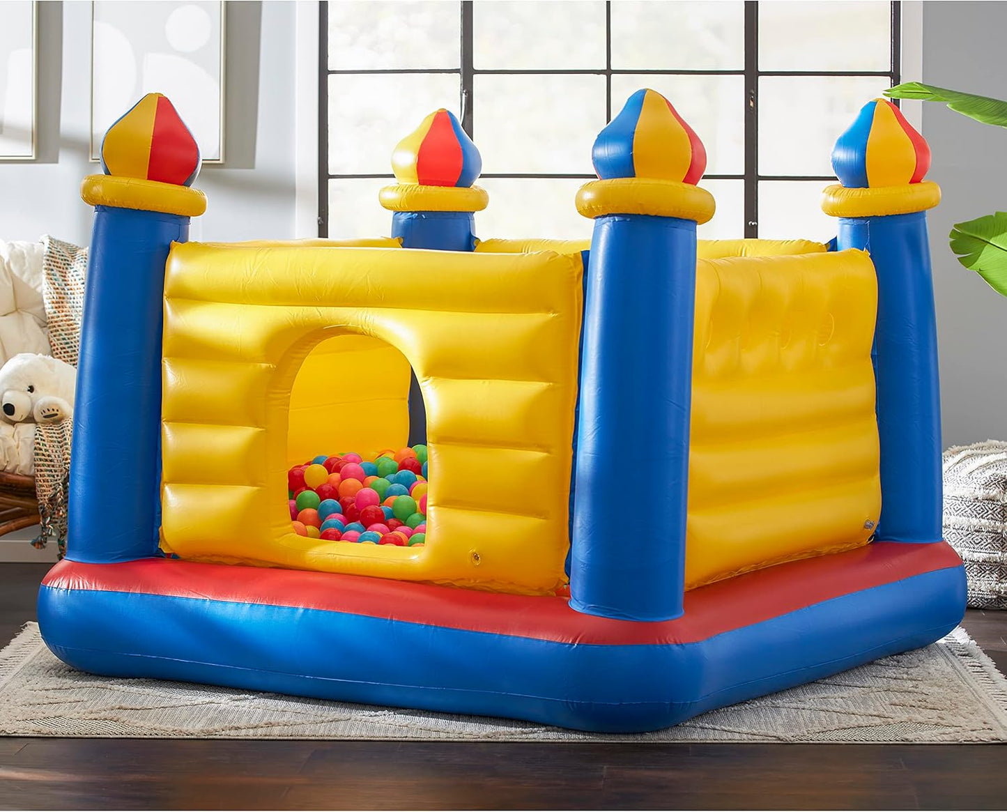 Inflatable Jump-O-Lene Castle Bounce House – Indoor/Outdoor Bouncer for 2 Kids (Ages 3–6)
