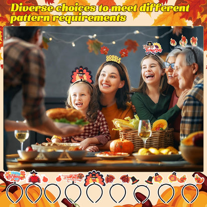 50-Pack Thanksgiving Turkey Headbands – Pumpkin Head Boppers, Fall Costume Accessories & Party Favors