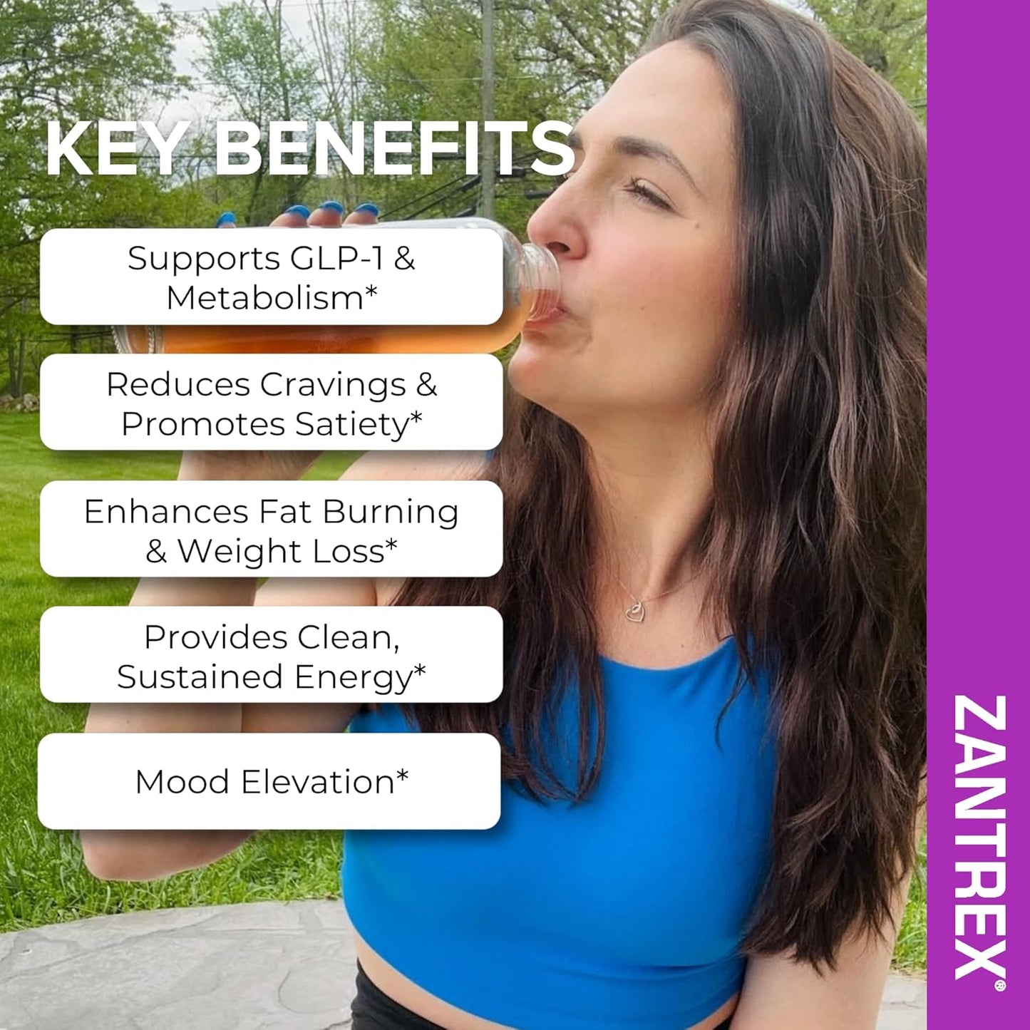 Zantrex SkinnyStix Energy Powder – GLP-1 Support, Appetite & Energy Boost (Berry, 30 Stix)