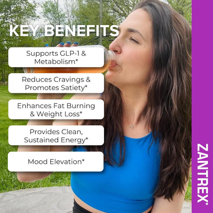 Zantrex SkinnyStix Energy Powder – GLP-1 Support, Appetite & Energy Boost (Berry, 30 Stix)