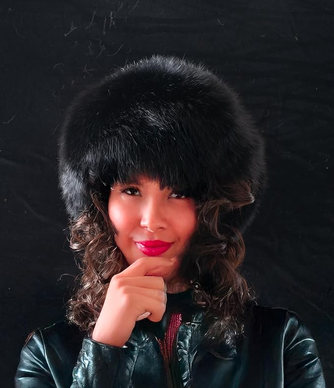 Luxury Fur Knit Hat Set – Rabbit Fur Cap with Fox Fur Brim & Convertible Headband