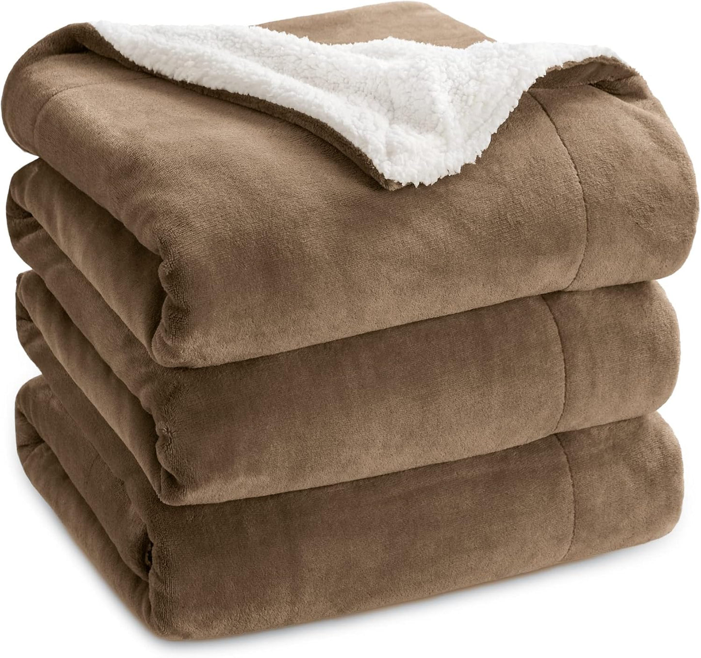 GentleSoft Sherpa Fleece Blanket – King Size Plush, Thick & Warm (Camel, 108x90")