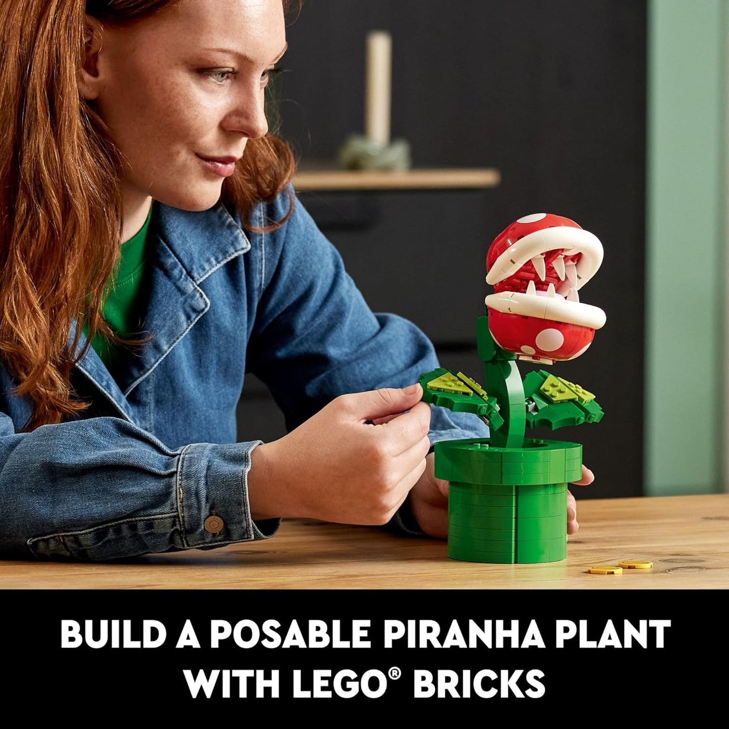 Super Mario Piranha Plant Building Set – Collectible for Adults (18+) | Perfect Holiday Gift and Home Décor for Bedroom or Office