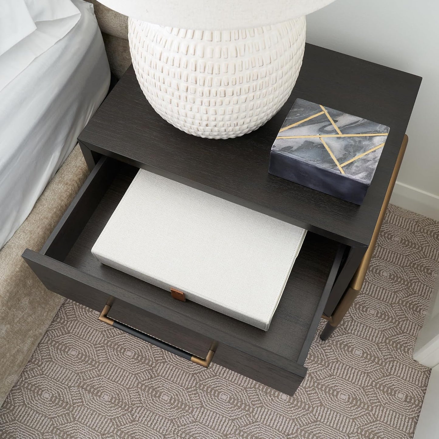Set of 2 Decorative Linen Photo Storage Boxes with Lids - Stylish Organizers for Keepsakes