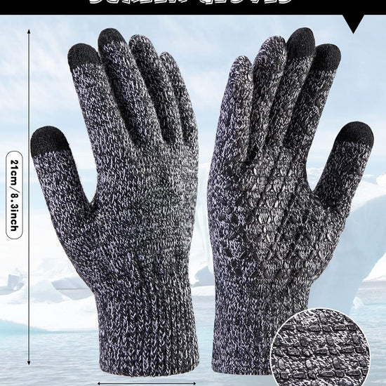 10 Pieces Winter Hat Beanie Scarf Touch Screen Gloves and Sock Set (Black, Gray)