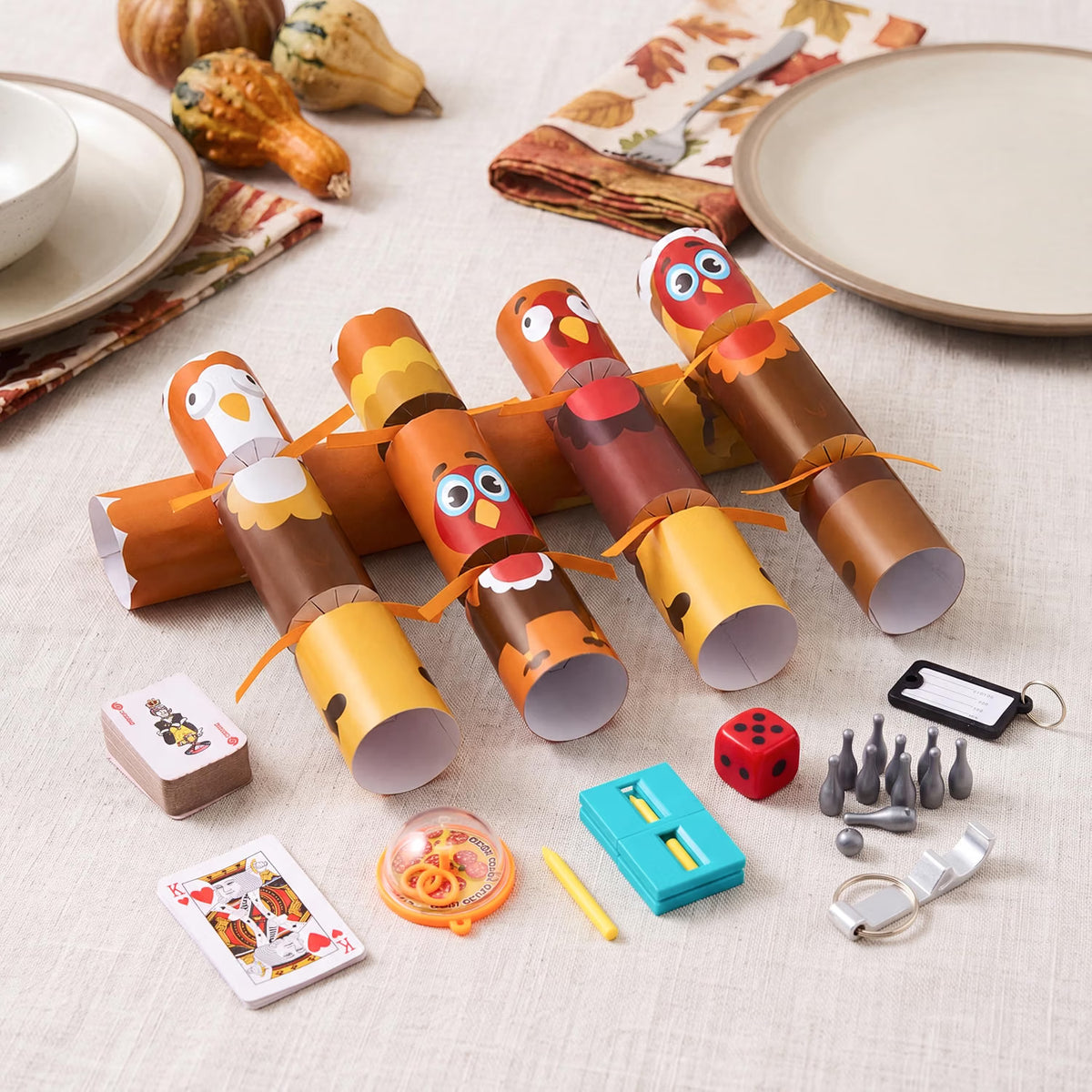 8-Pack Thanksgiving Turkey Party Favors – No-Snap Table Games with Joke Dice, Gifts & Prizes for Kids and Adults
