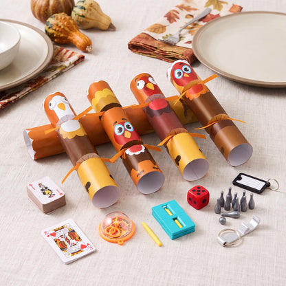 8-Pack Thanksgiving Turkey Party Favors – No-Snap Table Games with Joke Dice, Gifts & Prizes for Kids and Adults