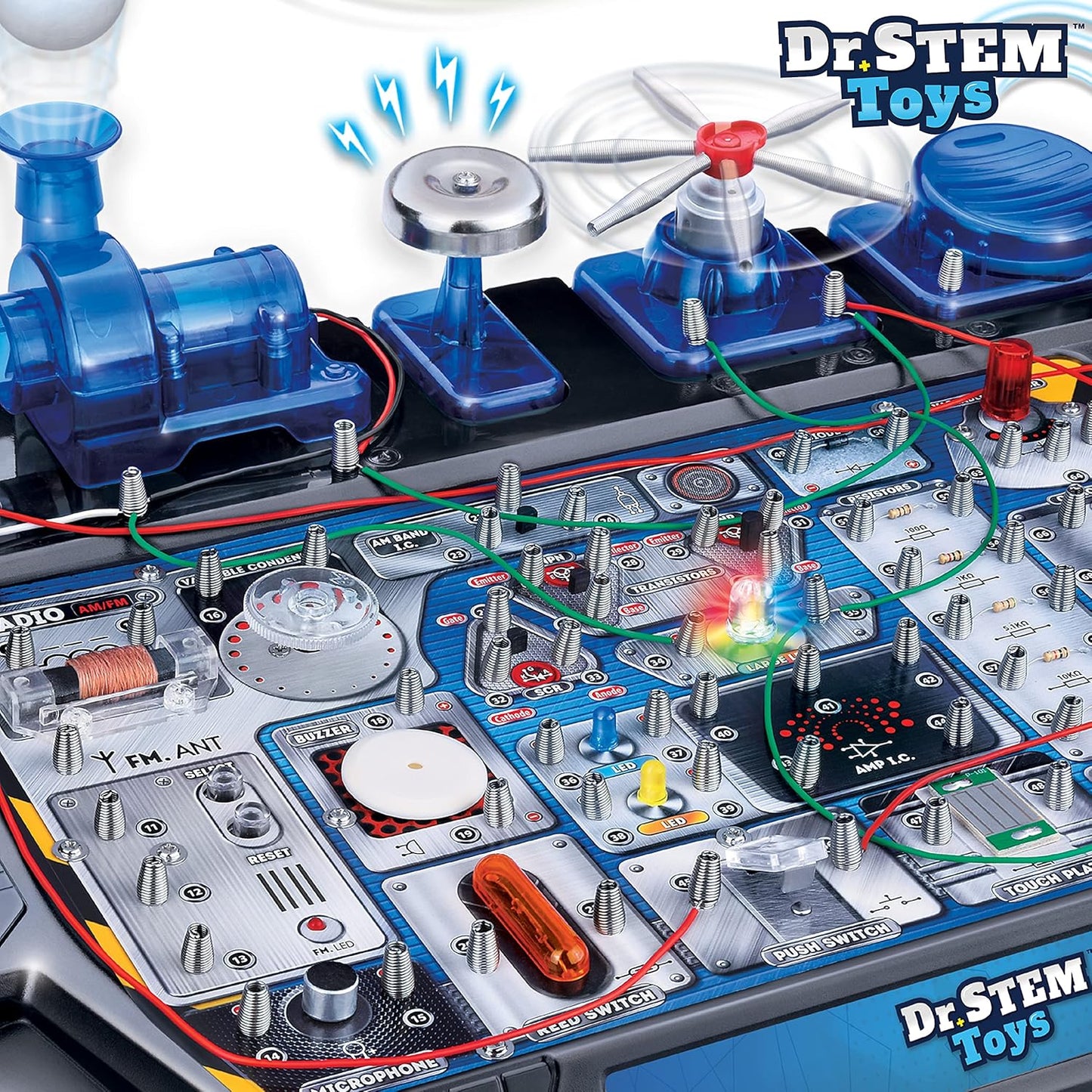 Dr. STEM Circuit Science Kit – 100+ Electrical Experiments with Lights, Sounds & Action (Ages 8+)