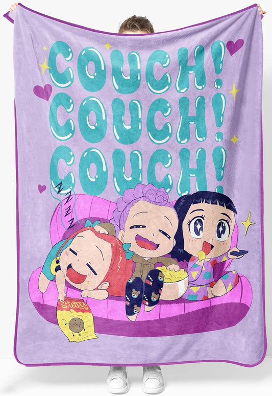 Kpop Demon Hunters Huntrix Plush Throw Blanket – Ultra Soft Fleece Kids Blanket, Purple 46x60