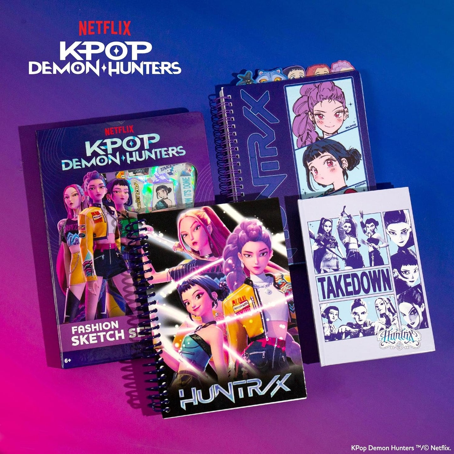 Kpop Demon Hunters Fashion Sketch Set – Coloring Book, Gel Pens, Stickers & Stencils Art Kit for Girls Ages 6–8