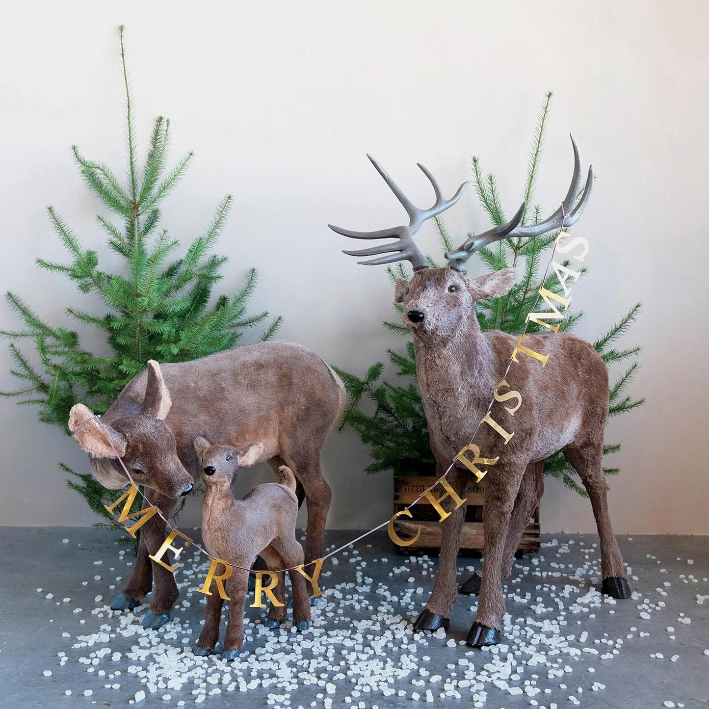 55" Merry Christmas Brass Finish Metal Garland