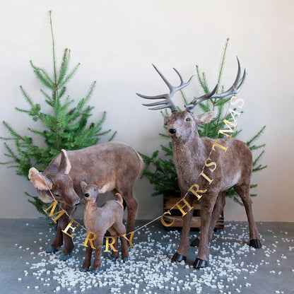 55" Merry Christmas Brass Finish Metal Garland