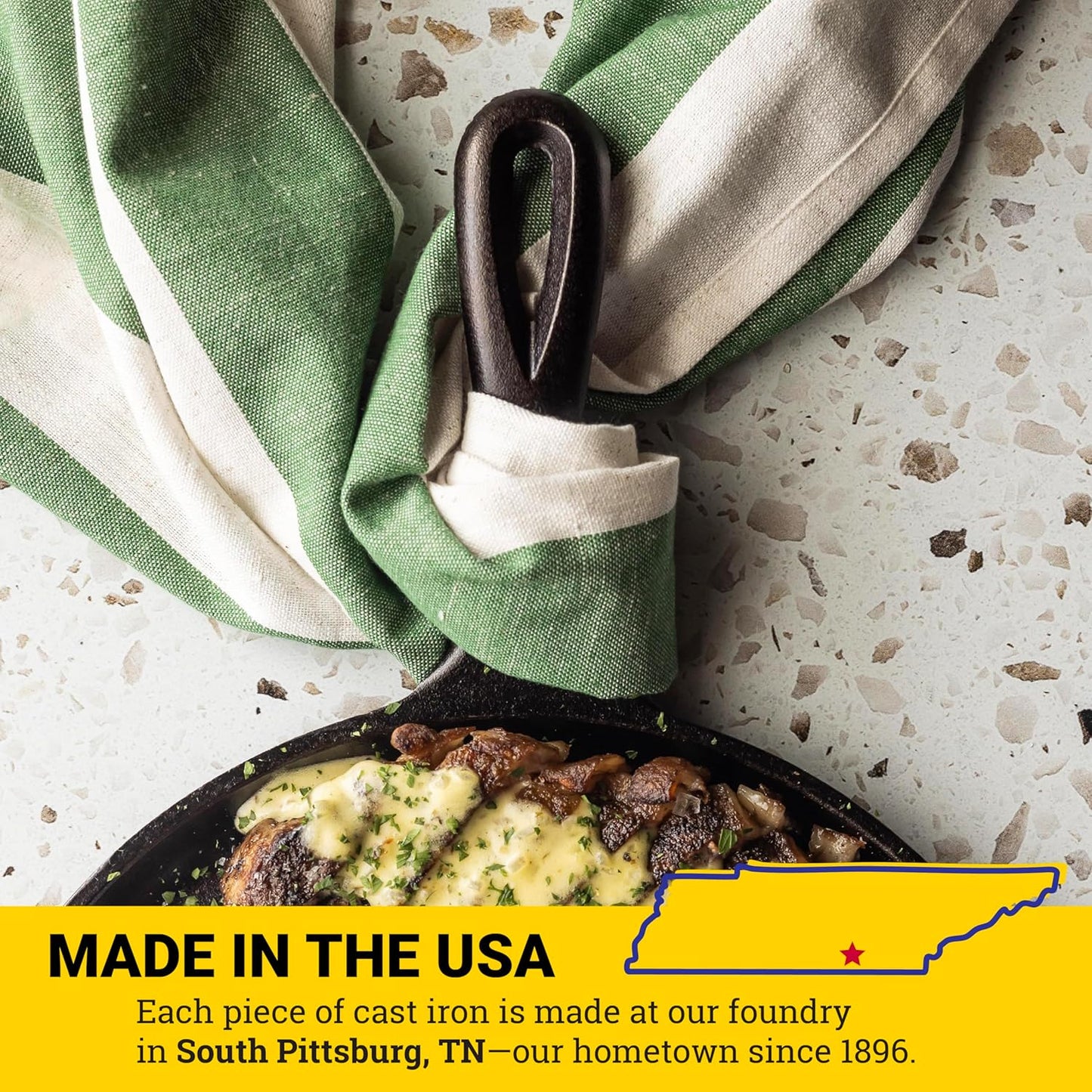 Pre-Seasoned Cast Iron Round Griddle – 10.5-Inch, Stovetop to Campfire Ready