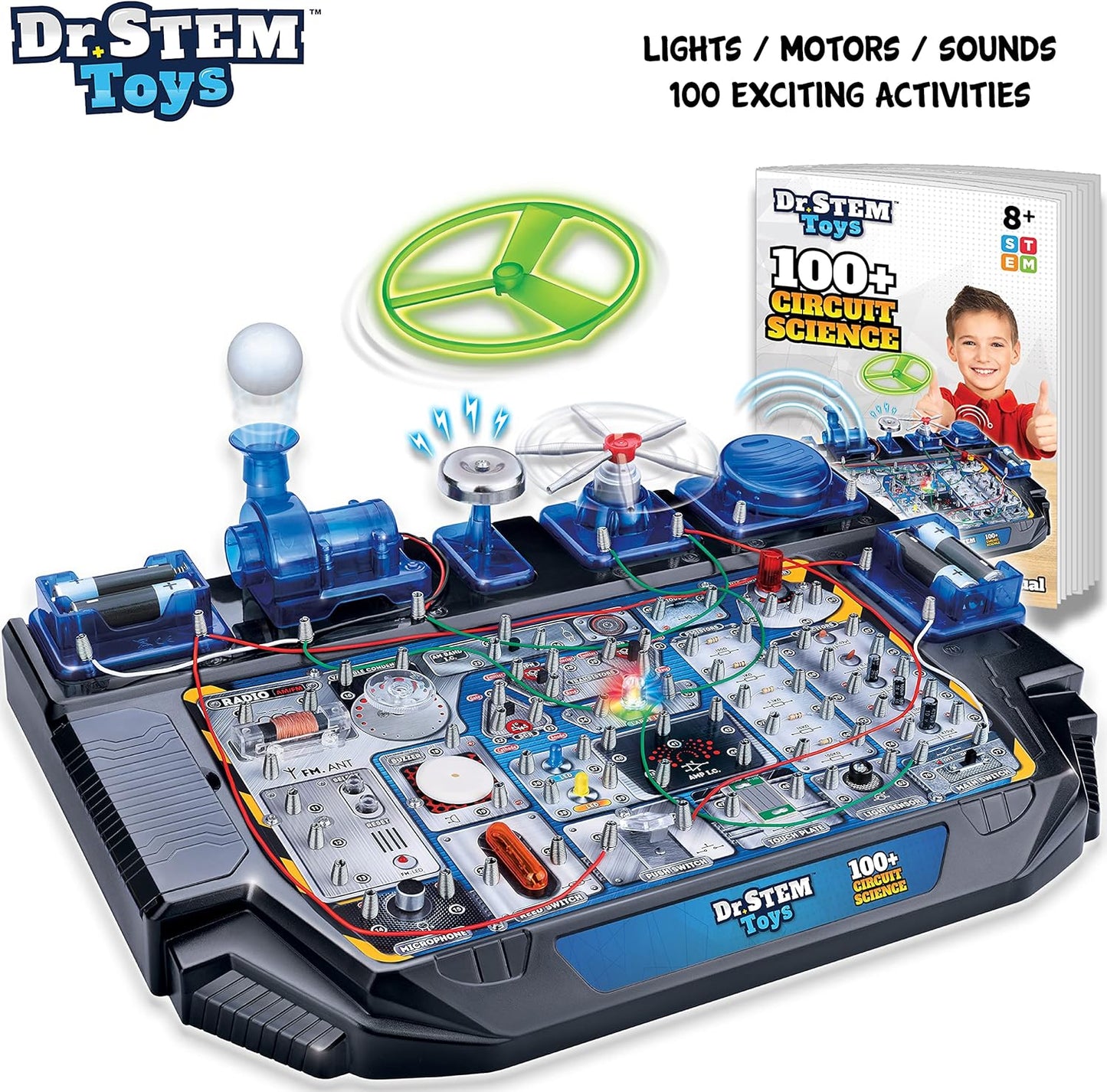 Dr. STEM Circuit Science Kit – 100+ Electrical Experiments with Lights, Sounds & Action (Ages 8+)