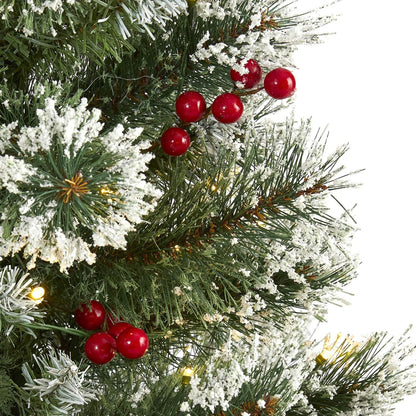 3ft Frosted Swiss Pine Tree with 50 Clear LED Lights