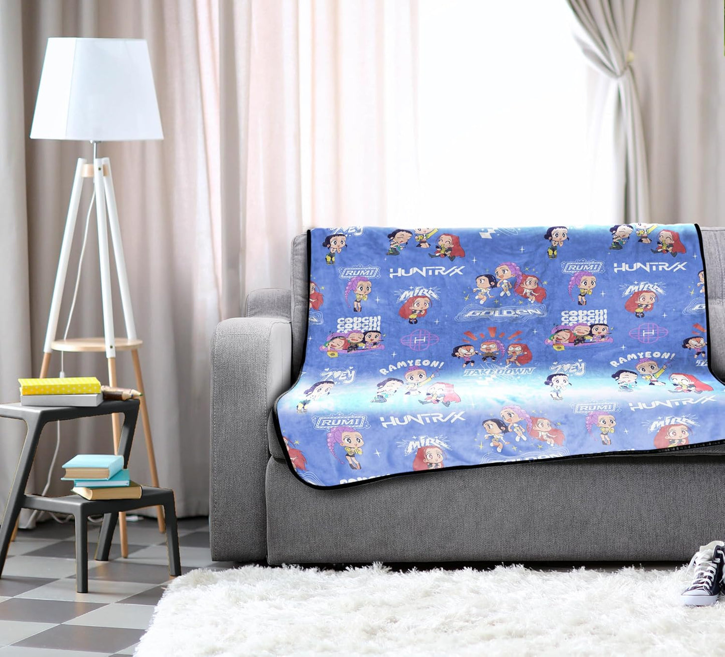 Kpop Demon Hunters Huntrix Plush Throw Blanket – Ultra Soft Fleece Kids Blanket, Purple 46x60