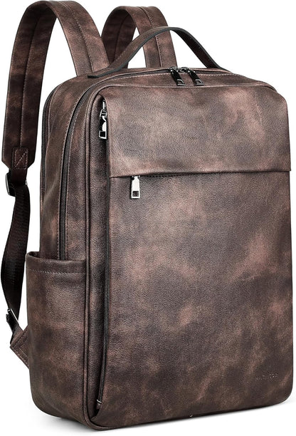 15.6 inch PU Leather Laptop Backpack Purse for Women