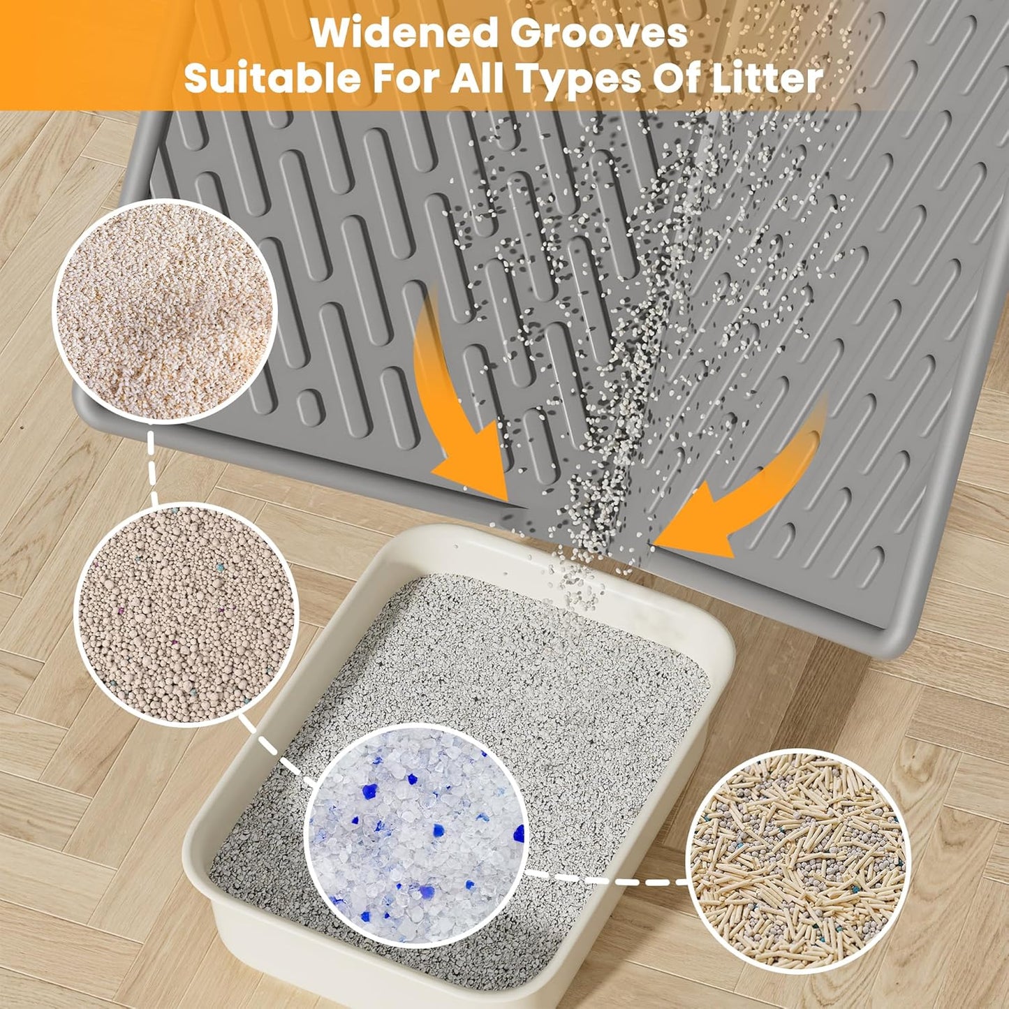 Cat Litter Box Mat - Scratch-Resistant, Easy to Clean, Soft on Paws, Waterproof & Urine-Proof