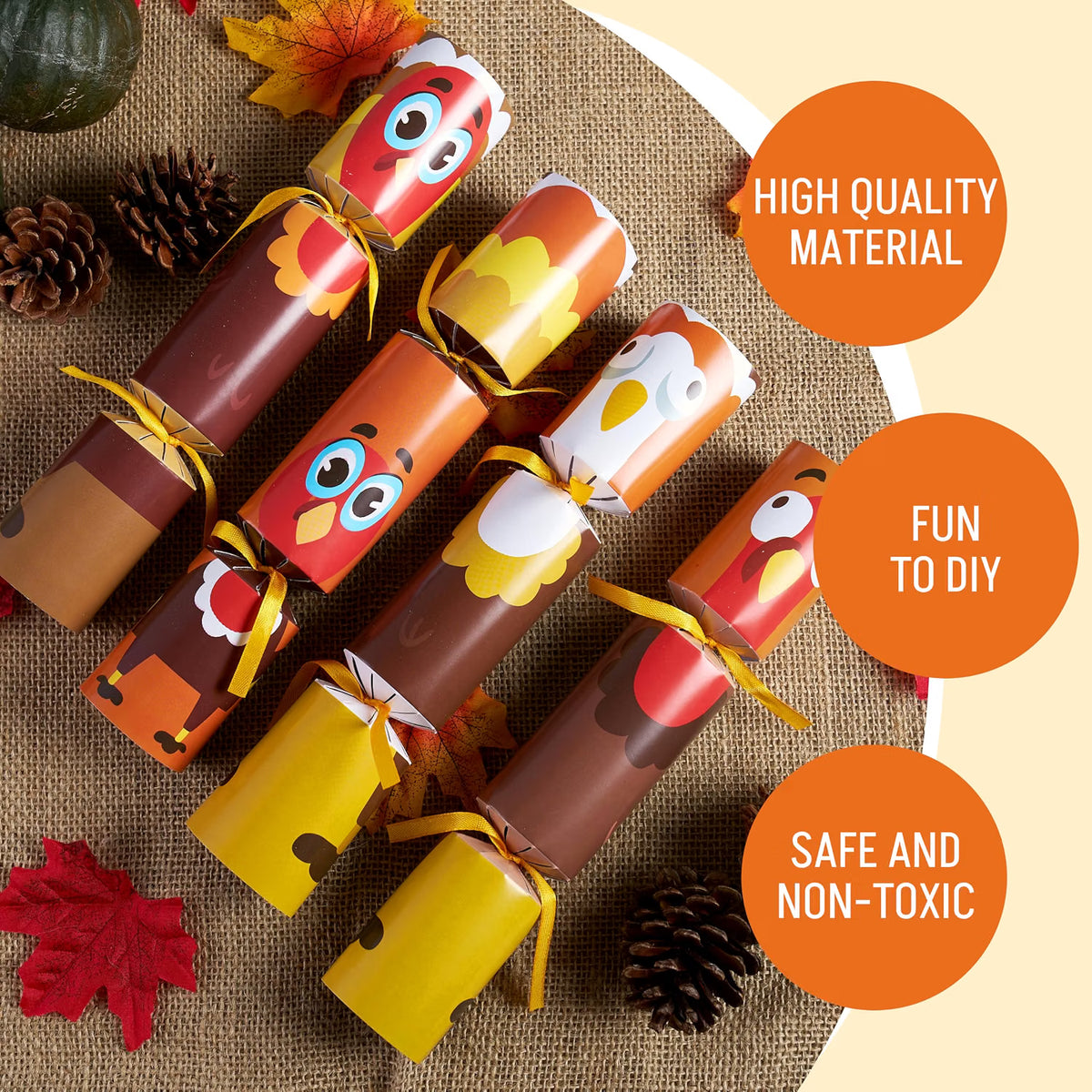 8-Pack Thanksgiving Turkey Party Favors – No-Snap Table Games with Joke Dice, Gifts & Prizes for Kids and Adults