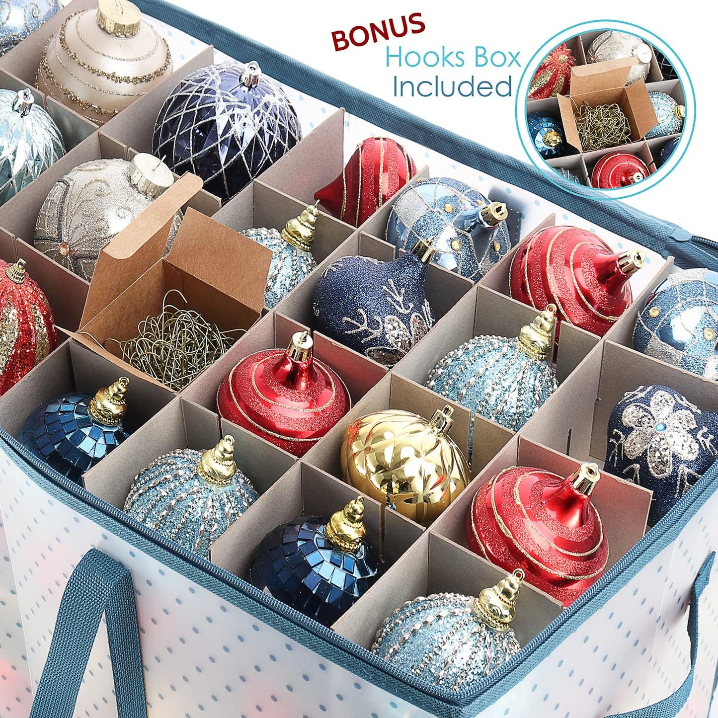Large Christmas Ornament Storage Box for 128 Ornaments