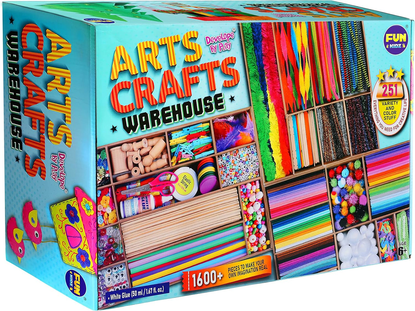 Jumbo Arts and Crafts Supplies Kit - 1600+ Creative Materials for Kids 6-12