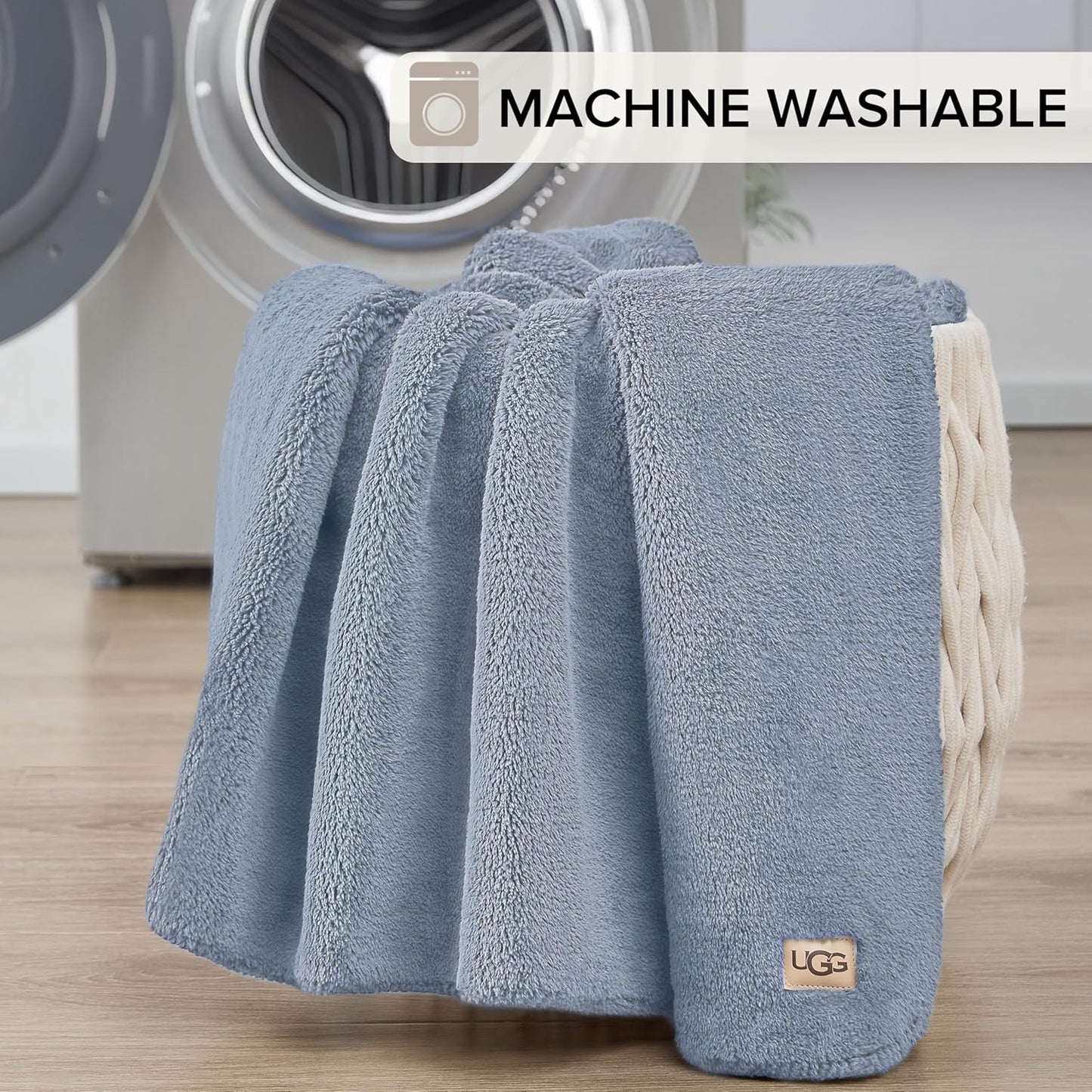 Denim Blue Plush Fleece Throw Blanket, 50" x 70"