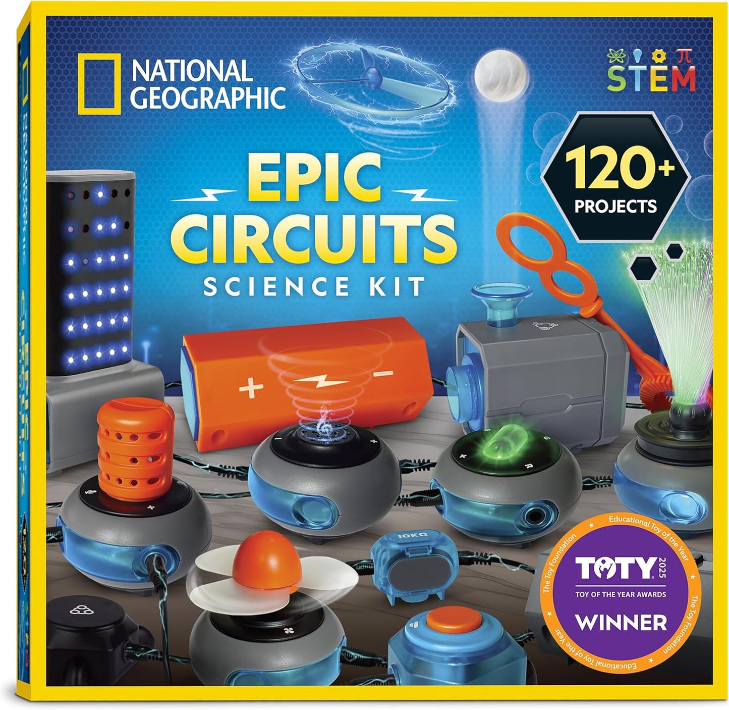 National Geographic Circuit Maker Kit – STEM Electronics Set with 120 Circuit Projects for Kids