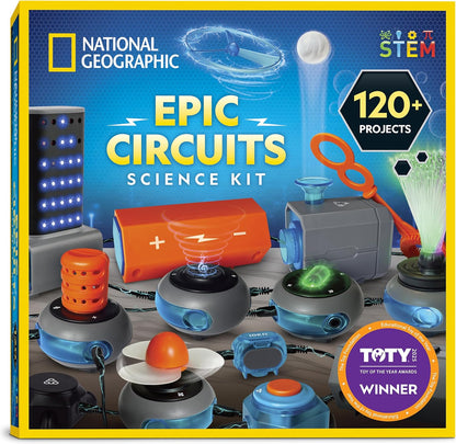 National Geographic Circuit Maker Kit – STEM Electronics Set with 120 Circuit Projects for Kids