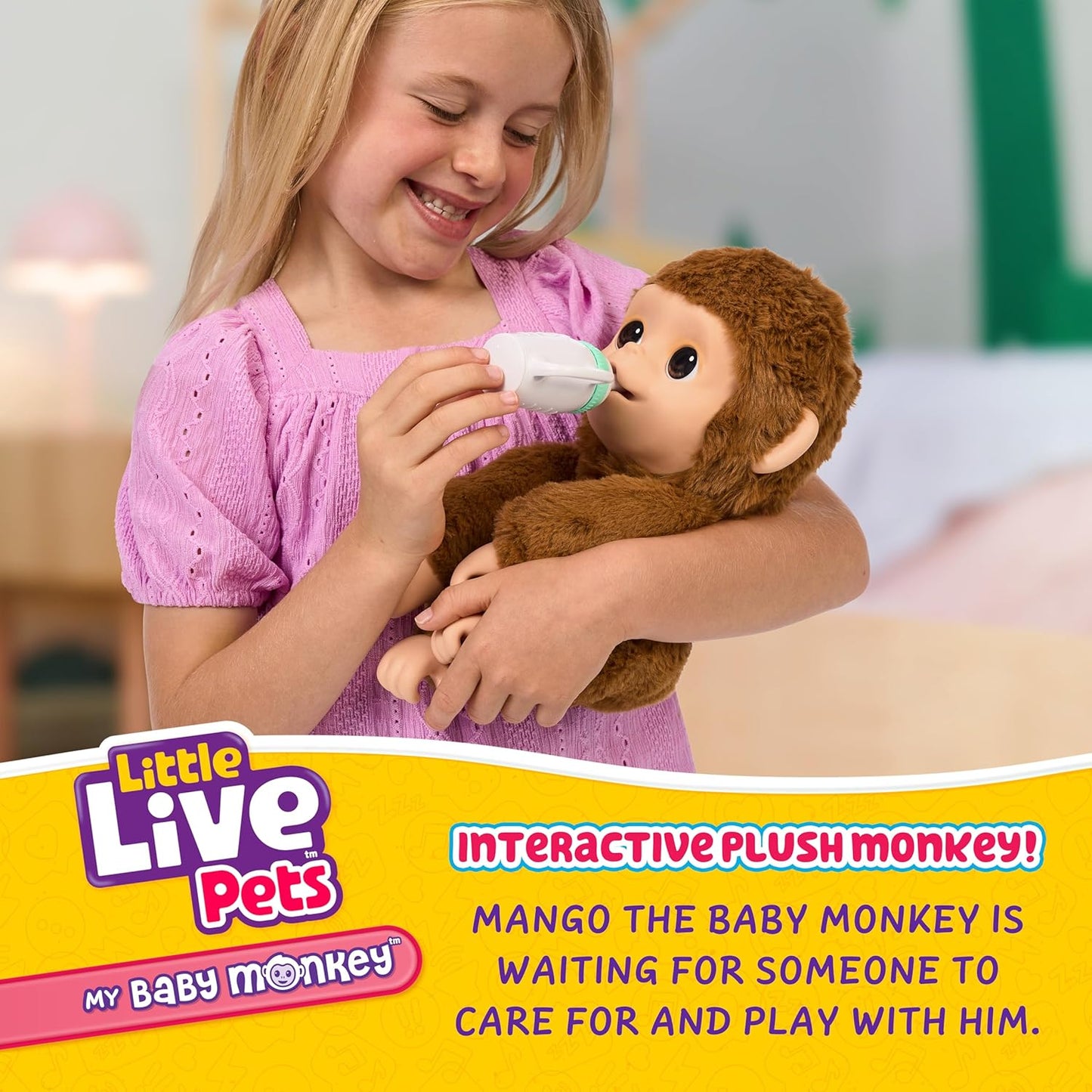 My Baby Monkey Mango - Interactive Plush Toy with 50+ Sounds for Ages 4+