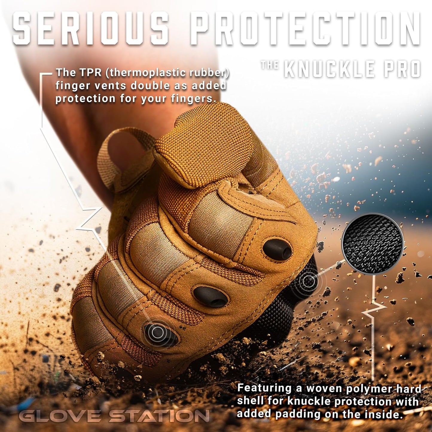 Men's Tactical Gloves - Touchscreen with Hard Knuckle Protection
