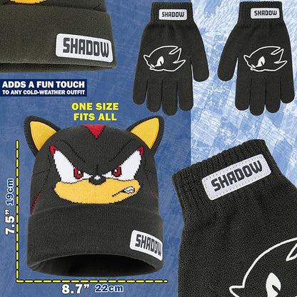Boys’ Beanie & Gloves Set – Soft Knit Winter Hat and Gloves (Ages 4–12, Gamer Gift)
