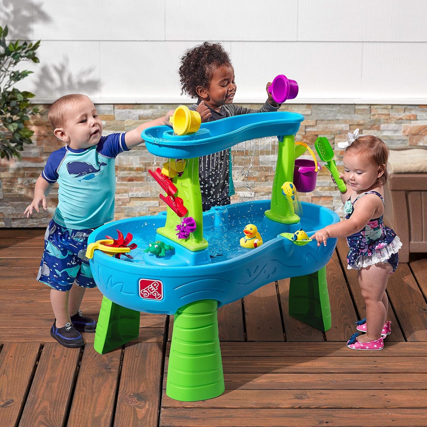 Rain Showers Splash Pond Water Table – Kids Sensory Playset with 13 Accessories (Ages 1.5+)
