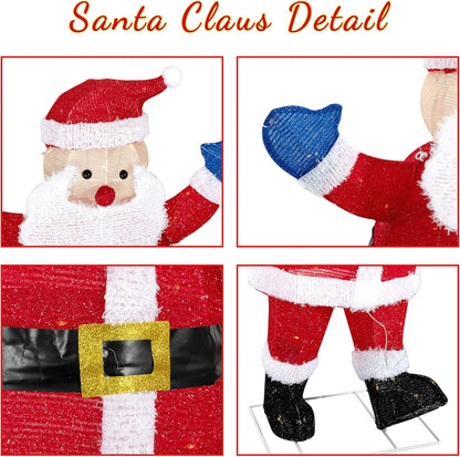3ft Lighted Christmas Santa Claus - Outdoor Pop-up Holiday Decoration with 80 LED Lights