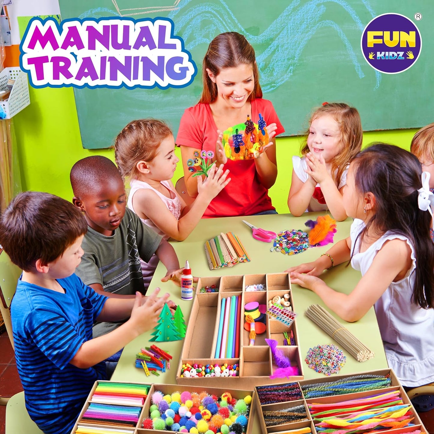Jumbo Arts and Crafts Supplies Kit - 1600+ Creative Materials for Kids 6-12
