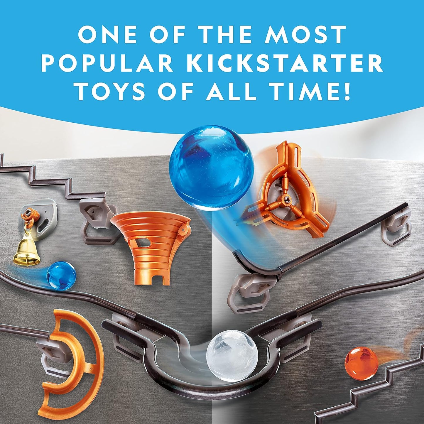 Magnetic Marble Run – 75-Piece STEM Building Set for Kids and Adults | Includes Magnetic Track, Trick Pieces, and Marbles for Creating a Marble Maze!