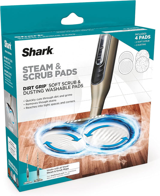 Steam & Scrub Dirt Grip Soft Scrub & Dusting Washable Pads, Fully Reusable