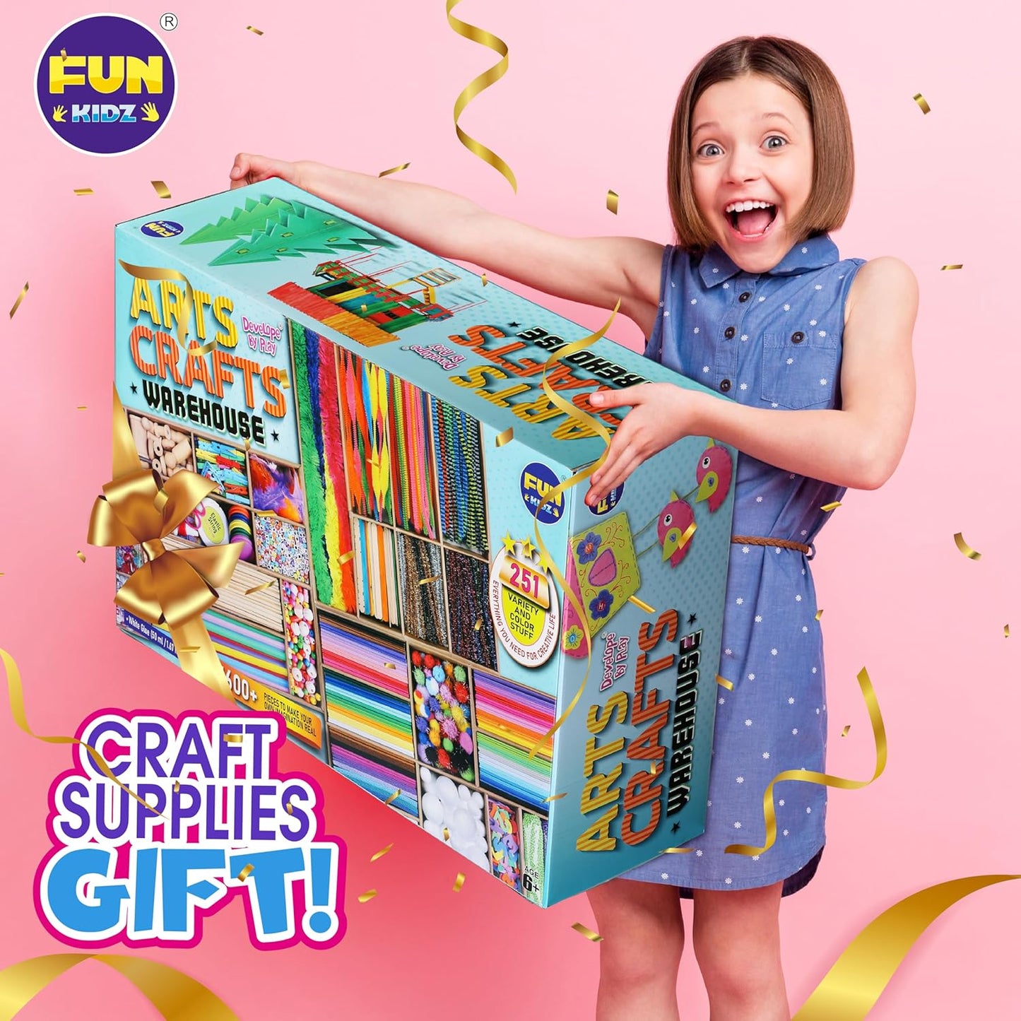 Jumbo Arts and Crafts Supplies Kit - 1600+ Creative Materials for Kids 6-12